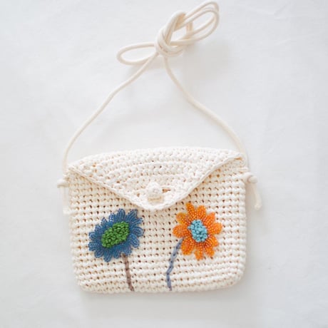 mepi  mon sac fleuri　pochette　orange×blue