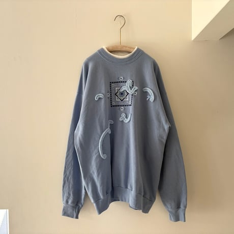 printed knit/スウェット  blue