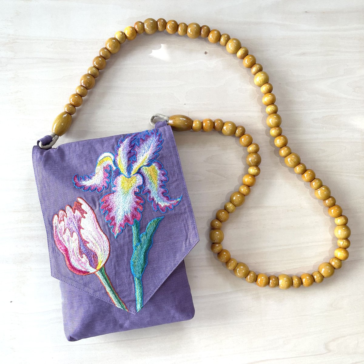 刺繍ショルダーバッグ purple | tojikomi