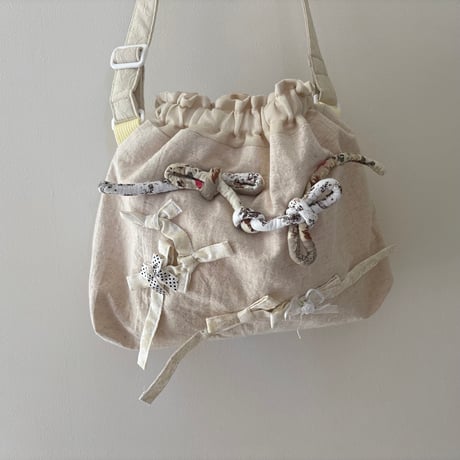 巾着結びbag アイボリー