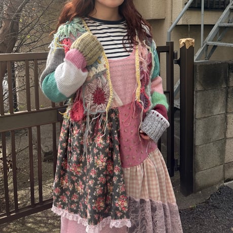 mix knit cardigan