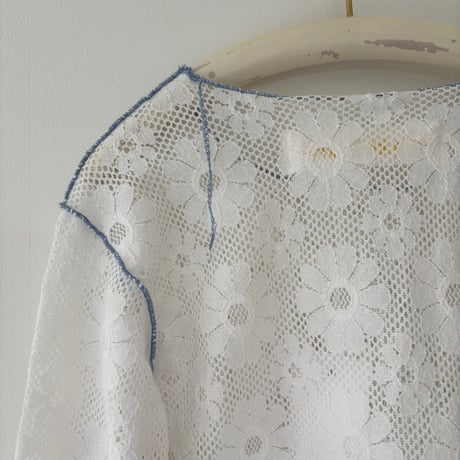 ラスト1☆lace tops/flower blue