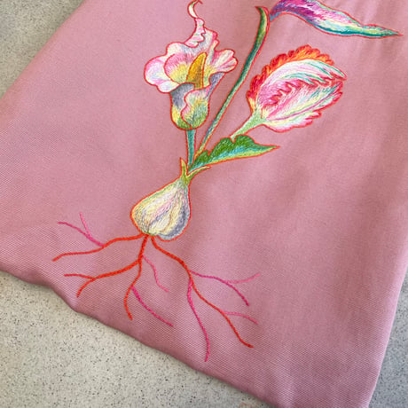 embroidery tote bag/PINK