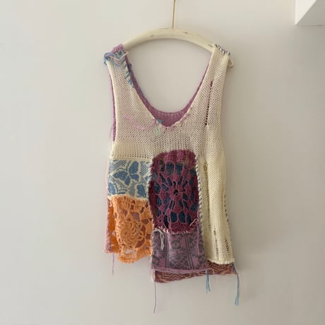 knit patchwork vest