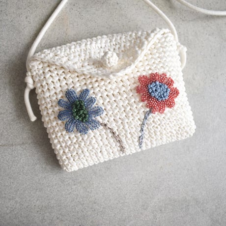 mon sac fleuri　pochette　red×blue