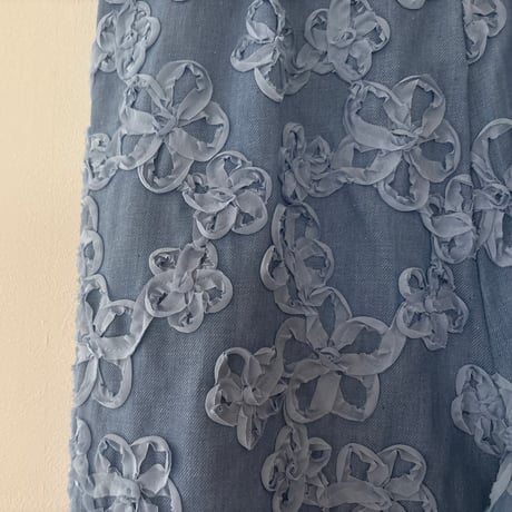 Flower denim trousers