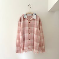 WOOL CHECK FRINGE SHIRT