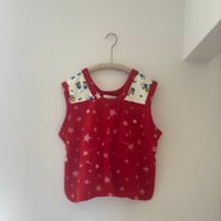 fleece vest/red