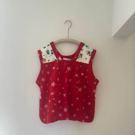 fleece vest/red