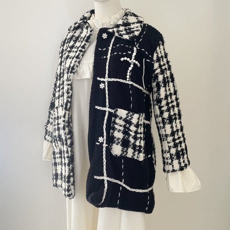 Black check coat
