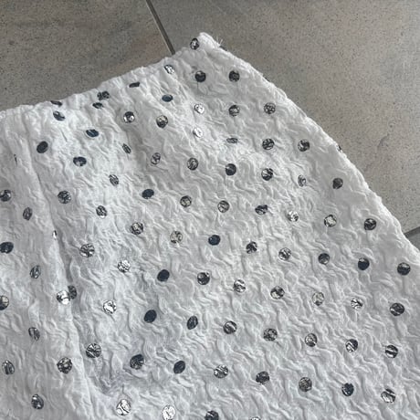 Polka dot print cycling shorts/white