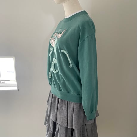 printed knit sweat green