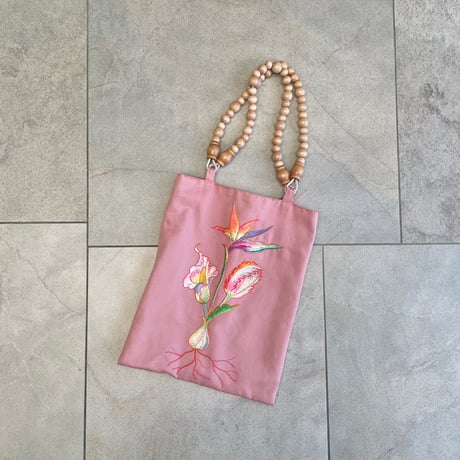 embroidery tote bag/PINK