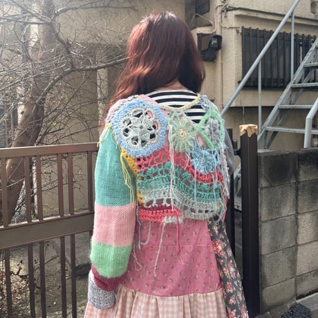 mix knit cardigan