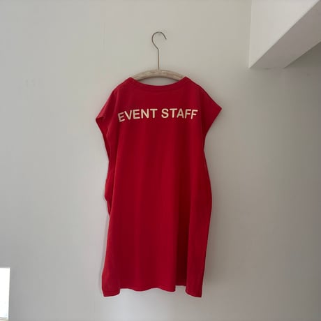 printed knit nosleeve T shirt