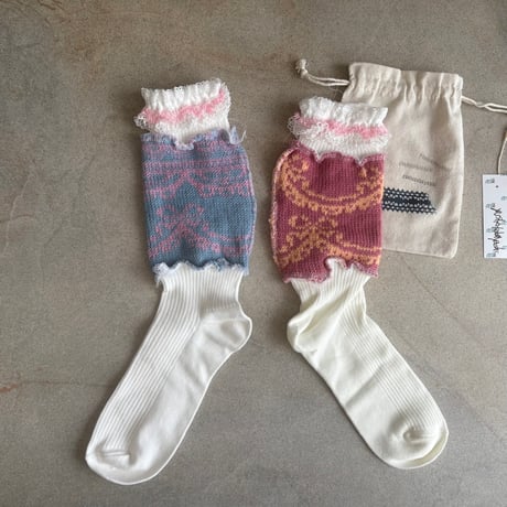 last1☆knit lace socks/mulch