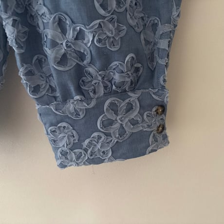 Flower denim trousers