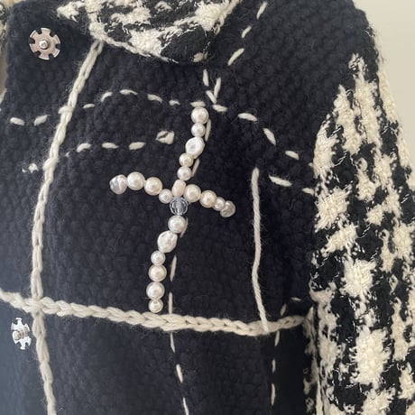 Black check coat