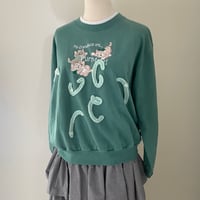 printed knit sweat green
