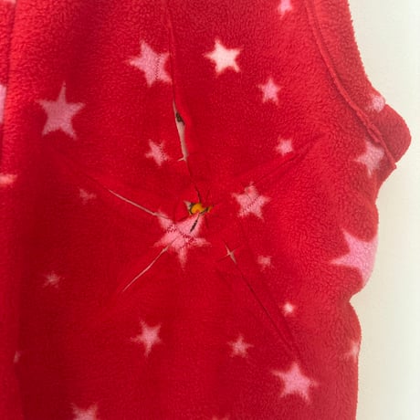 fleece vest/red
