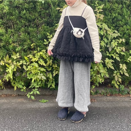 quilting camisole blouse/black