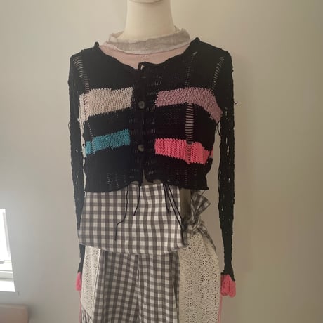 black knit cardigan