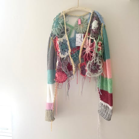 mix knit cardigan