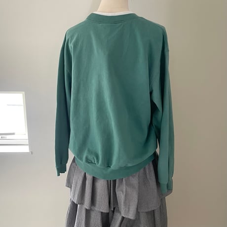 printed knit sweat green