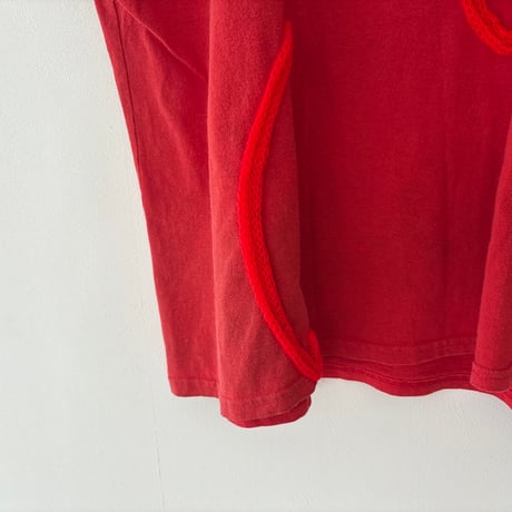 printed knit nosleeve T shirt