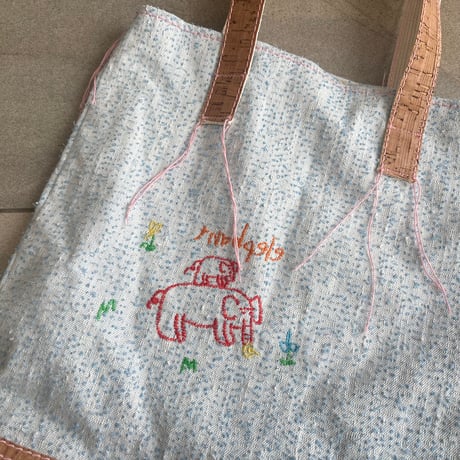 punch needle TOTE bag elephant