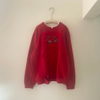 printed knit/トレーナー　RED