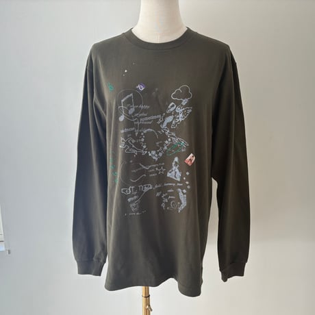 ロングTシャツ  khaki