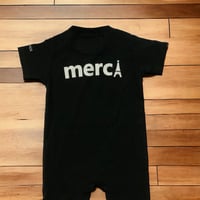 merciロゴ　ロンパース　【ブラック】