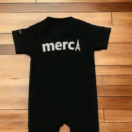 merciロゴ　ロンパース　【ブラック】