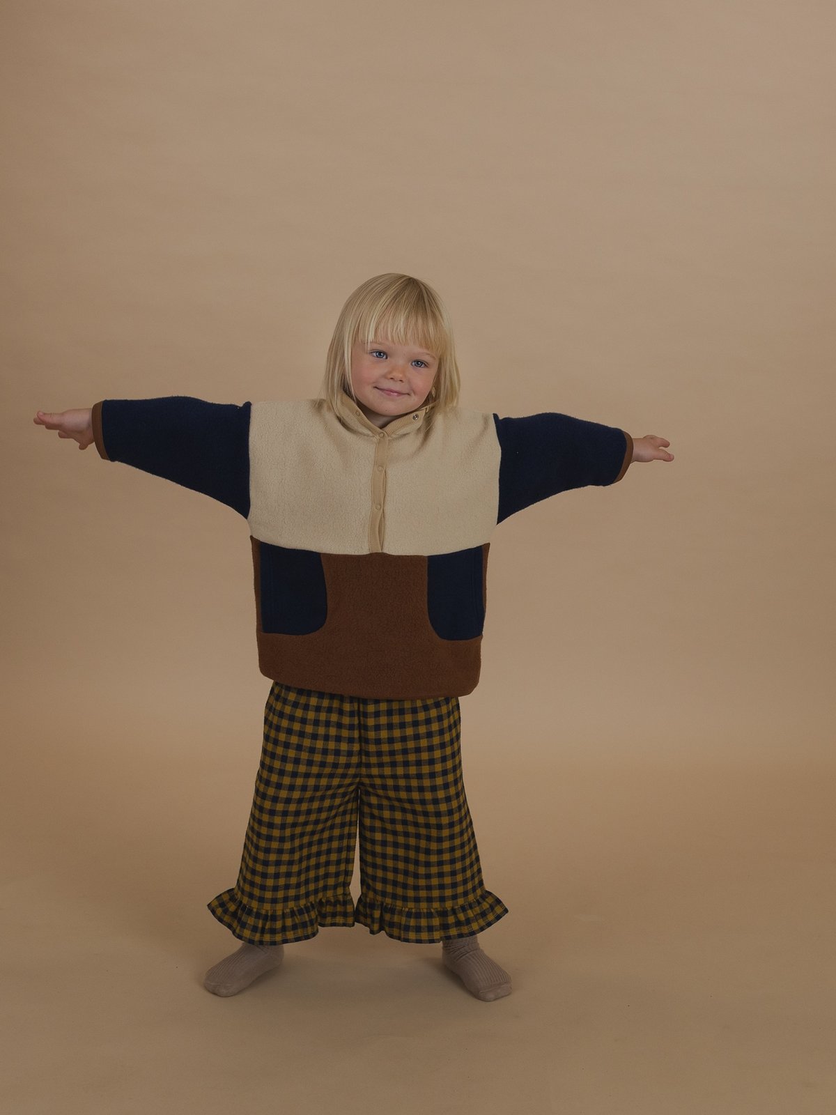 organiczoo】 Blueberry Gingham Frill Culottes |