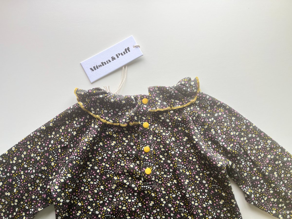 Misha&Puff】Pierrot Onesie-048 Carbon/Periwinkl Misha&Puff】Pierrot Onesie-048 Carbon/Periwinkl