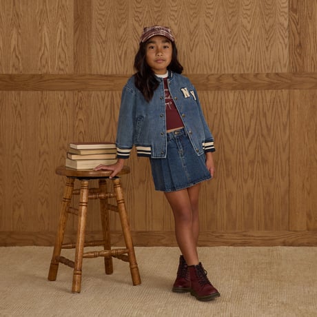 【 Rylee + Cru 】PLEATED DENIM SKIRT || INDIGO DENIM