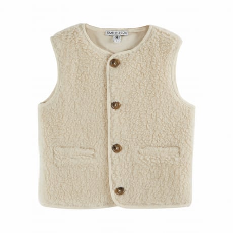 【Emile et Ida】SHERPA  GILET - ECRU