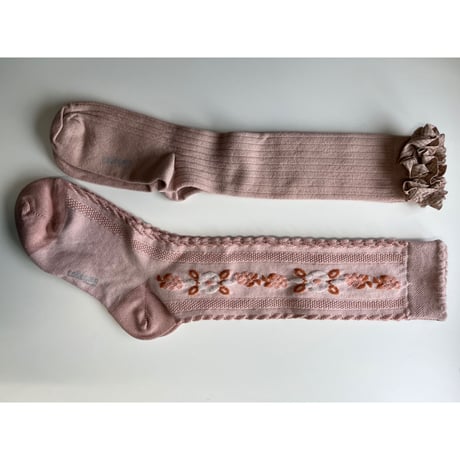 【Collegien】2650 Dalia - Jacquard Flower Knee-high Socks
