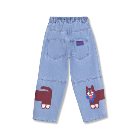 【Wynken】FELINE WRAPPED JEAN- MID WASHED DENIM / CATS