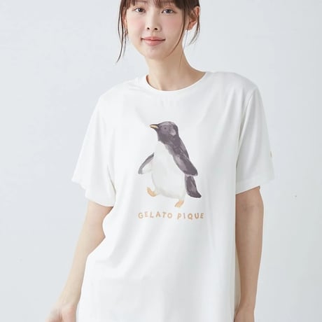 【 gelato pique 】 PWCT262278  接触冷感ｼｰｱﾆﾏﾙ柄ﾜﾝﾎﾟｲﾝﾄT YEL