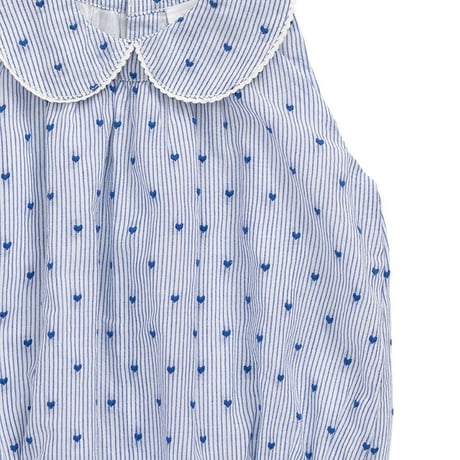 【 Jamie kay 】 JBFO262026 ﾊｰﾄﾌﾟﾘﾝﾄﾌﾟﾚｲｽｰﾂ Stripe Indigo BLU （size 60~90）
