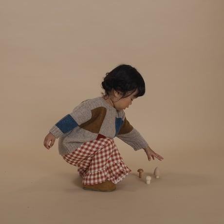 【organiczoo】 Block Patchwork Wool Jumper