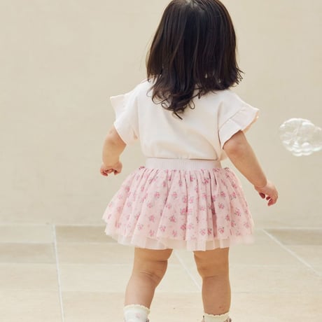 【 Jamie kay 】 JKCP262903 ﾌﾗﾜｰPTﾁｭｰﾙｲﾝﾊﾟﾝ付きｽｶｰﾄ PNK（size 80~120）
