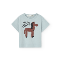 【The Animals Observatory】 PANGOLIN BABY T-SHIRT - BLUE