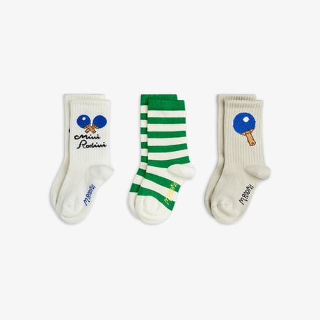 【 MINI RODINI 】Table tennis socks -Multi 3pack