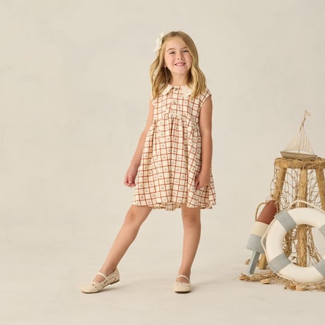 【 Rylee + Cru 】COLLARED BABYDOLL DRESS || CHERRY CHECK