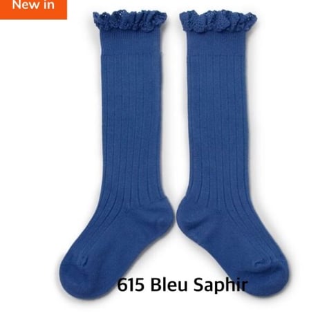 【Collégien】2954 Joséphine Lace Trim Knee-High socks