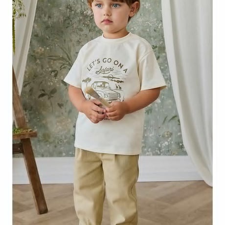 【 Jamie kay 】 JKCT262067 半袖ｻﾌｧﾘTｼｬﾂ Parchment OWHT （size 80~100）
