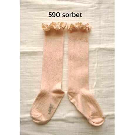 【Collégien】2954 Joséphine Lace Trim Knee-High socks